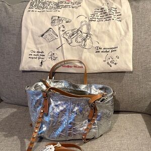 A.S.98 Silver and Brown Baltimore Shoulder Bag - new!